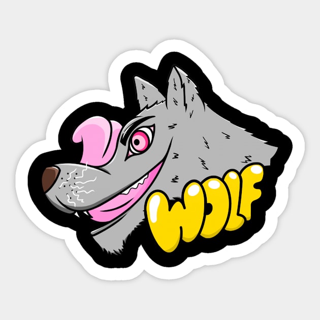 Wolf Crazy Sticker by 